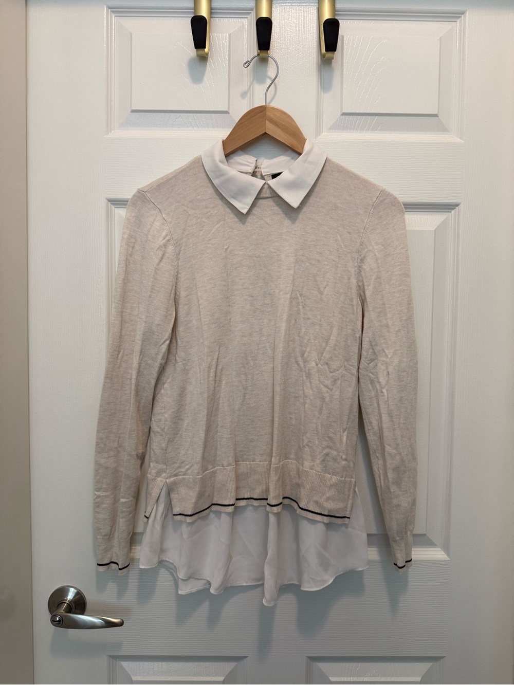 RW&CO. Cream Layered Dress Shirt